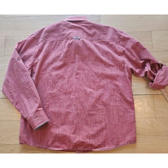 BLUE PRONTO UOMO Men's Shirt, XXL ,ORANGE/RUST VARIEGATED Buttonup Accent Fabric - Picture 4 of 7